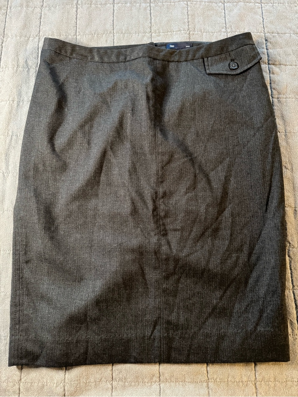 GAP Charcoal Pencil Skirt with Buttoned Flap